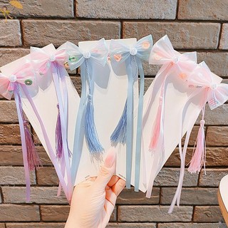 [Gou] 2 Chiếc Phong Cách Trung Hoa Cổ sel Ruy Băng Nơ Kẹp Tóc Dễ Thương Trẻ Em Ngọt Ngào Bé Gái Kẹp Tóc Barrettes Hairgrips Phụ Kiện Tóc VN