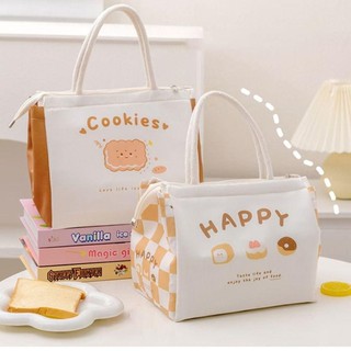 Túi giữ nhiệt ăn trưa đa năng VOIDLESS, hộp cơm hoạt hình, tote xách tay Kawaii, thực phẩm cho nữ, trẻ em