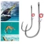 ESSENCEH 10 chiếc Móc mồi tôm sống, Móc câu cá bằng thép carbon cao khoảng cách rộng, 2024 Wacky Weedless Worm Thép carbon cao Bass Câu cá câu cá Câu cá biển