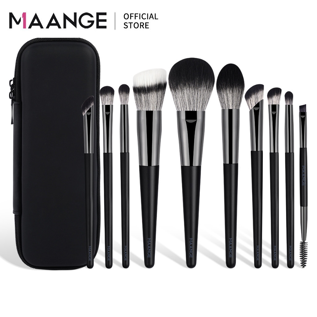 Bộ 10 cọ trang điểm MAANGE chất lượng cao Phấn mắt có túi đựng cọ trang điểm 52317