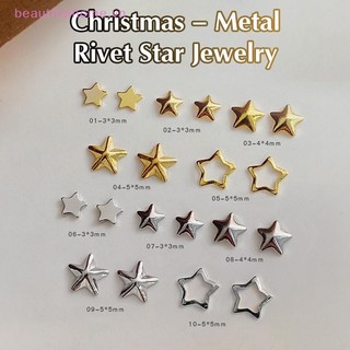 [Beautifulhome] 1 Túi Nail Art Hollow Star Ch 3d Kim Loại Năm Cánh Vàng Bạc Trang Trí Móng Tay Phụ Kiện Làm Móng Tay [Làm Đẹp]