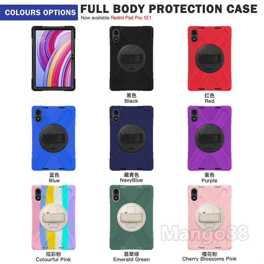 Ốp Lưng Cho Redmi Pad Pro 5G 12.1 2024 Xiaomi Poco Pad 5G 12.1inch Vỏ Máy Tính Bảng Chống Sốc Có Dây Đeo Tay Tay Trẻ Em Có Vỏ Bảo Vệ