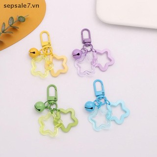 [-d] Mặt dây chuyền ngôi sao năm cánh rỗng Móc khóa ô tô Túi màu kẹo Móc khóa DIY Trang sức Làm chìa khóa cho nữ Cô gái {vn}