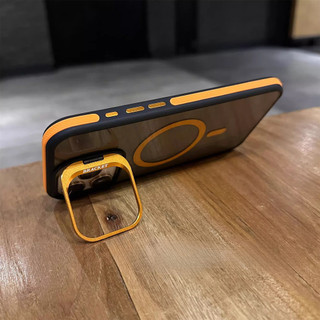 Ốp điện thoại từ tính màu đen chống rơi mới tương thích cho iPhone 16 Pro Max 15 14 13 12 11 Pro Max có giá đỡ ống kính 14 / 15 / 16 Plus Ốp lưng cứng cạnh mềm chống sốc