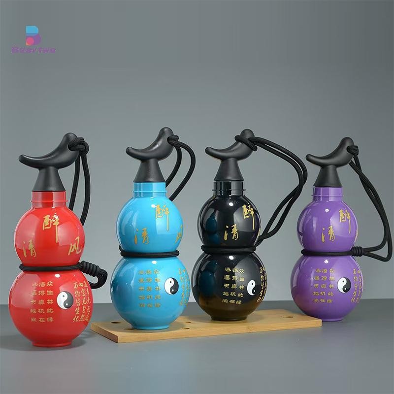 < Beartwo > 730ML Bình Nước Bầu Ngoài Trời Dung Tích Lớn Thể Dục Bầu Bình Nước Phong Cách Retro Trung Quốc Bình Nước Bầu Đẹp