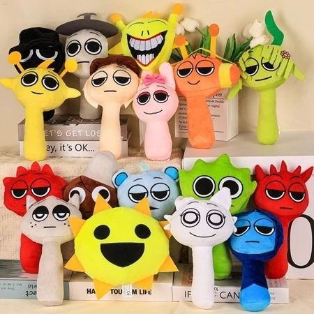 Sprunki Búp bê sang trọng Sprunki Incredibox Xám Wenda Oren Búp bê sang trọng Mr Vui nhộn Máy tính / Fun Bot Búp bê sang trọng sonlekvn