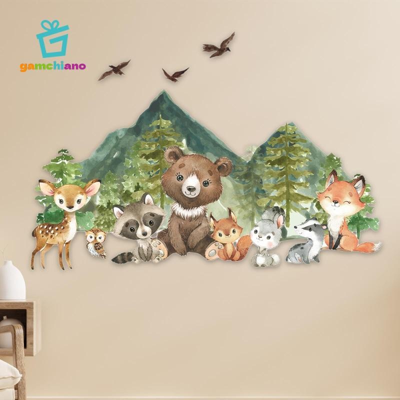 Đề Can Dán Tường Động Vật Hoạt Hình 11.81inchx35.34inch Dễ Thương Trẻ Em Cửa Sổ Phòng Kính Nền Cho Cửa Hàng Bán Lẻ Lớp Học