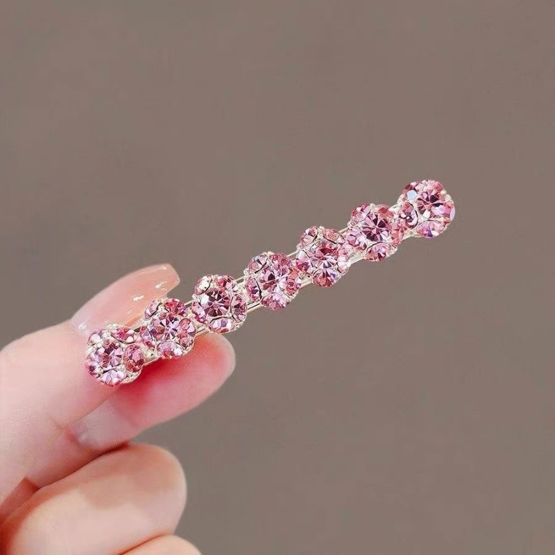 Mauropoli [Sẵn Sàng] Phiên Bản Hàn Quốc Sang Trọng Kim Cương Màu Hồng Tinh Tế Mỏ Vịt Mỏ Vịt Kẹp Tóc Phụ Kiện Tóc Nữ