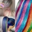 200 sợi Tóc lấp lánh ba chiều Phần mở rộng Thiếc 90cm Nữ Hippie [Mới]