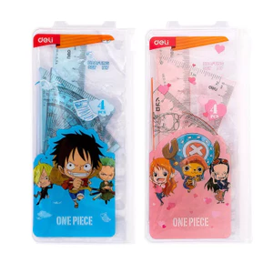 Bộ thước ê ke đo độ, thước thẳng Deli One Piece. -