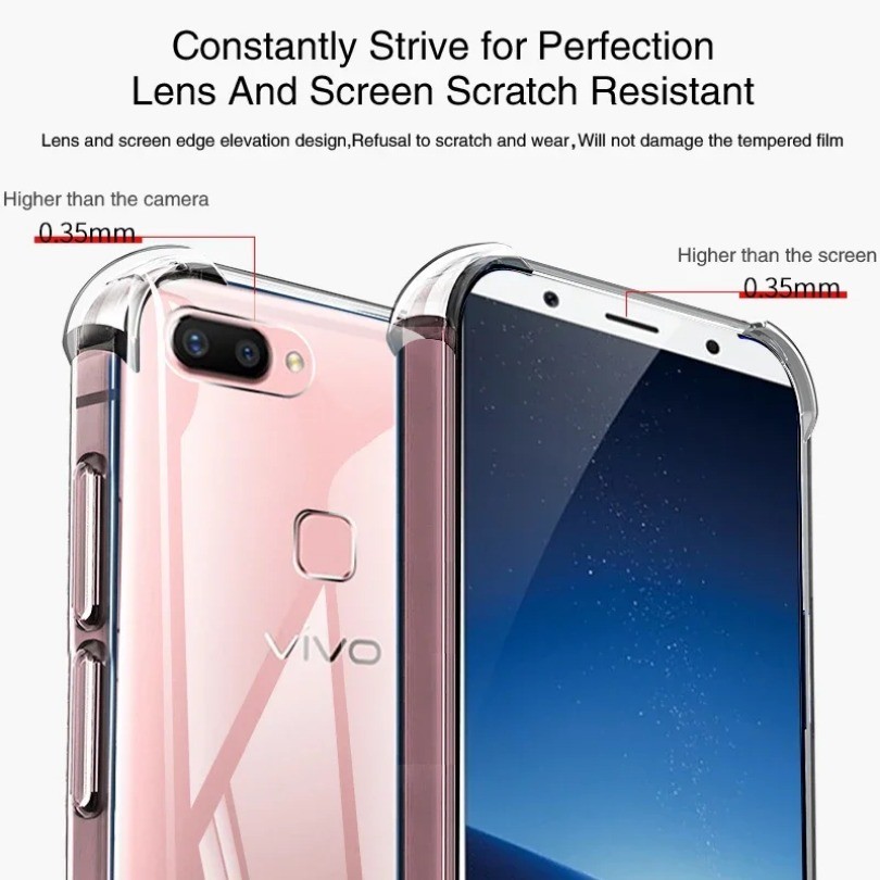 Ốp Điện Thoại Trong Suốt Cho VIVO X20 Plus X20Plus Cao Cấp TPU Túi Khí Silicon Mềm Ban Đầu Bảo Vệ Ống Kính Mặt Sau Funda