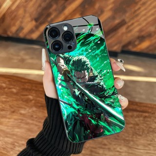 Ốp kính zoro siêu ngầu anime one piece iphone 16 Pro max 15 14 13 12 11 x xs xr 8 7 6 pro max plus mini 6s 6g 7
