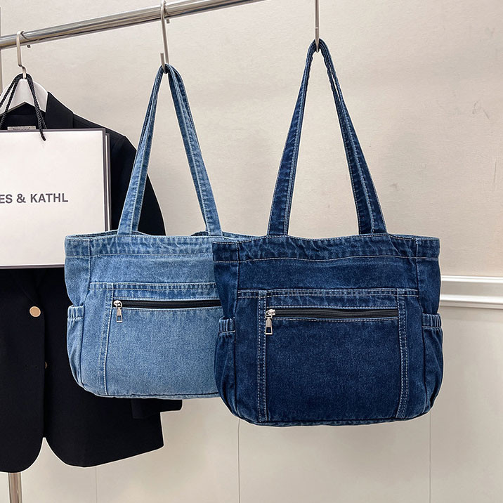 GC2 Túi Denim thời trang Túi Tote sức chứa lớn Túi đeo vai cổ điển dành cho phụ nữ Phụ kiện mặc hàng ngày CG2