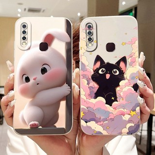 Dành Cho Vivo Y12 Y15 Y17 Y11 Y12i 1906 1901 1902 1904 1940 Mới Thỏ Mèo Hoạt Hình Vỏ Bảo Vệ Ống Kính Vỏ Điện Thoại Silicon Mềm