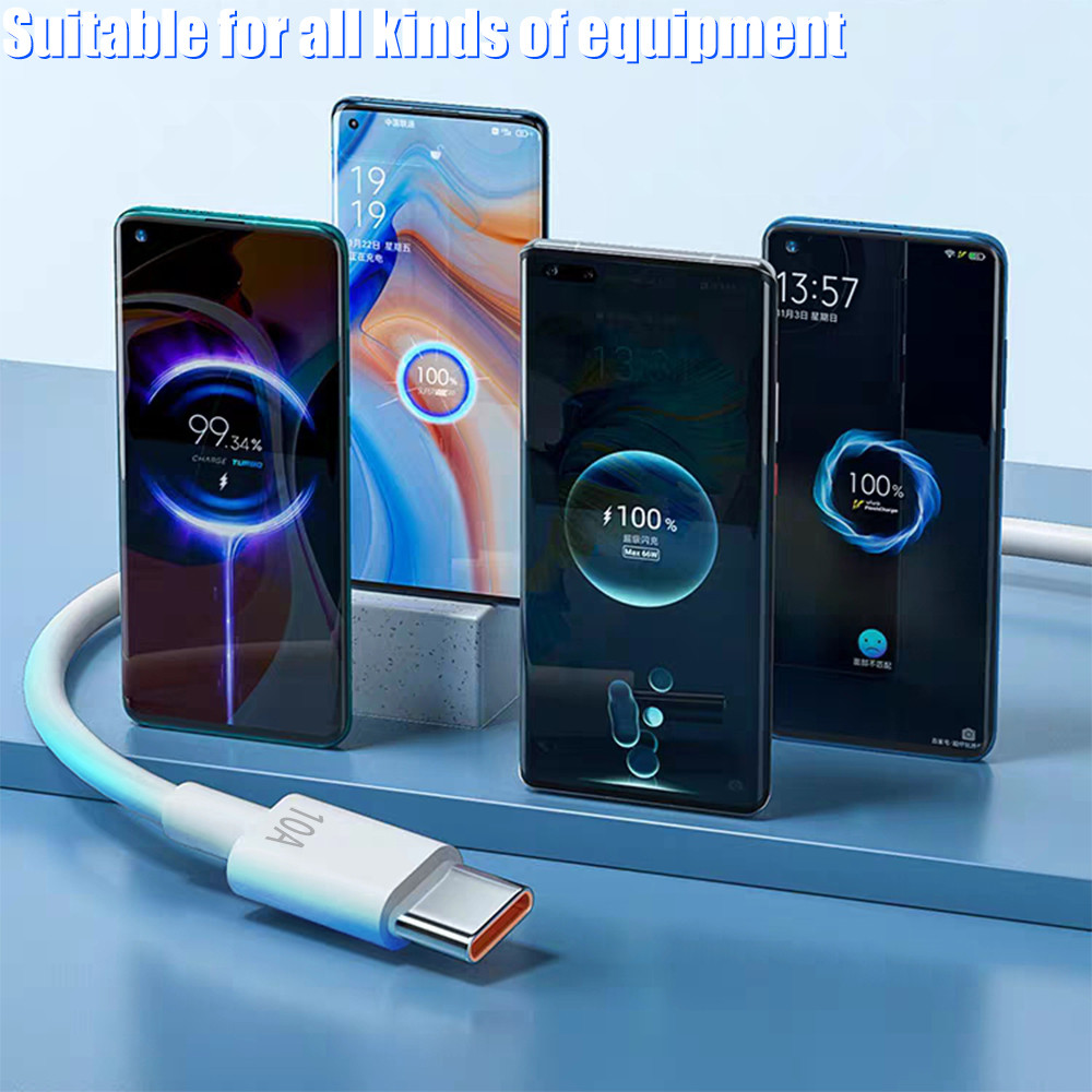 Cáp sạc nhanh 10A Type-C USB-C Dây sạc bền 0,25 / 1 / 1.5 / 2m cho Android Samsung Xiaomi Phụ kiện điện thoại sạc nhanh