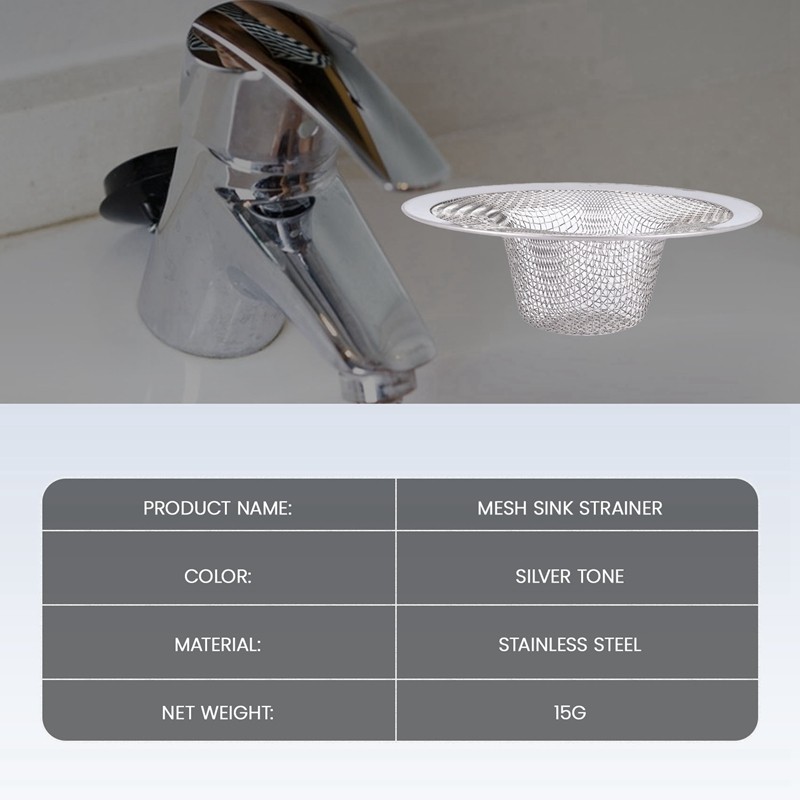 Bộ lọc chậu rửa bằng thép không gỉ Lưới lọc bồn rửa Đường kính hàng đầu 3,5 Inch