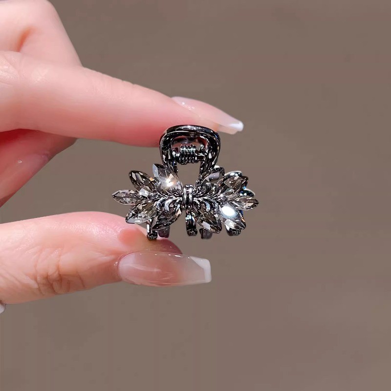 MAUROPOLI Kẹp Tóc Pha Lê Nhỏ Nơ Phiên Bản Hàn Quốc Hợp Kim, Gãy Tóc, Nổ Tóc, Sẵn Sàng
