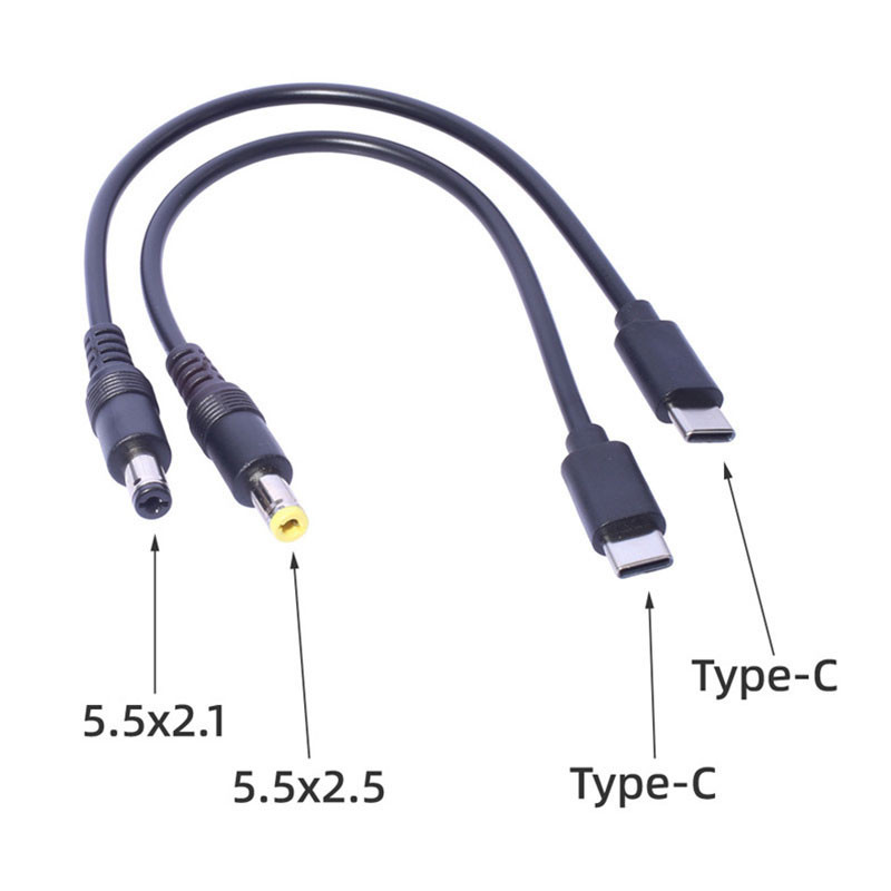 0.2m USB Type C Nam sang DC Nam 5.5X2.5mm 5.5x2.1mm 5V 3A 15W USB Jack Cắm Nguồn Cáp Sạc Nối Dài Cho camera Router VN20B
