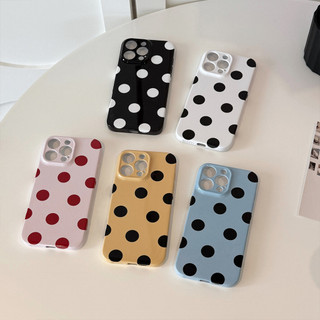 [Sheren] Vỏ điện thoại chấm bi đơn giản Niche Thích hợp cho i16 15 14 13 12 11 pro max Vỏ bảo vệ chống sốc