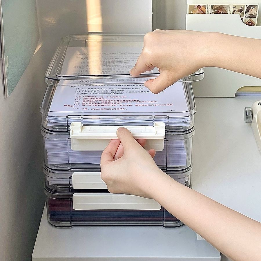Người Tổ Chức Tài Liệu Để Bàn Hộp Lưu Trữ A4 Tập Tin Tài Liệu Thi Giấy Tổ Chức Hộ Gia Đình Chống Bụi Thẻ Hộp Đựng Acrylic Trong Suốt Lưu Trữ Hộp Sắp Xếp