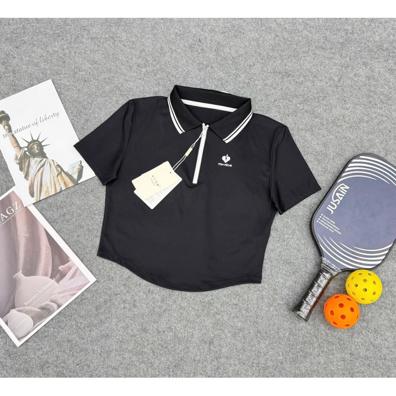 [PICKLEBALL] Áo Croptop thể thao nữ, Áo tập tennis, cầu lông, pickleball chất thun lulu quảng châu mềm mát