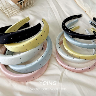 Yoing / Xuân Hè Ngọt Ngào Màu Trơn Cổ Điển Chấm Bi Băng Đô Thời Trang Hàn Quốc Phụ Kiện Tóc Phù Hợp