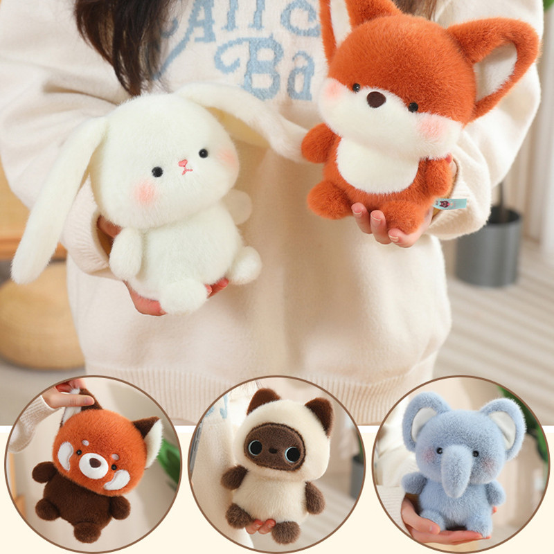 Thỏ Nhỏ Sang Trọng Búp Bê Động Vật Chuột Lợn Cáo Sóc Voi Nhồi Bông Mềm Thú Cưng Sang Trọng Búp Bê Trẻ Em Để Bàn Đồ Trang Trí Trang Trí