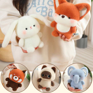 Thỏ Nhỏ Sang Trọng Búp Bê Động Vật Chuột Lợn Cáo Sóc Voi Nhồi Bông Mềm Thú Cưng Sang Trọng Búp Bê Trẻ Em Để Bàn Đồ Trang Trí Trang Trí