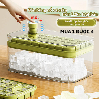 Hộp Làm Đá Dạng Viên Bunnies Nhấn Nút Đá Tự Rơi Dễ Dàng, Thiết Kế Tiện Lợi Cho Tủ Lạnh