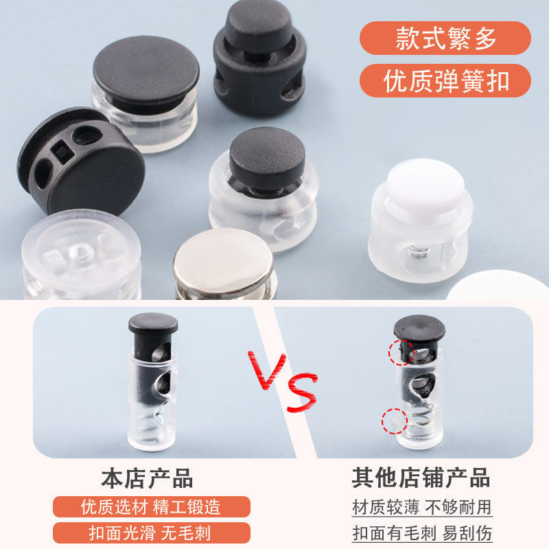 Bộ sưu tập 2.3 vạn người: Khóa lò xo nhựa điều chỉnh dây áo khoác xuống, phụ kiện khóa mũi lợn S7SQ