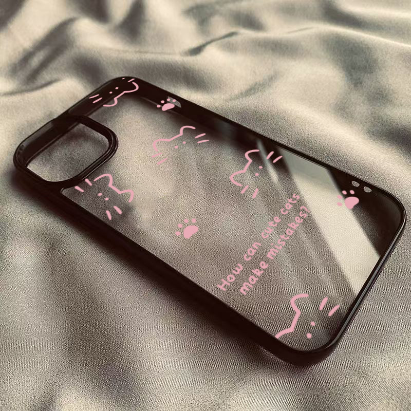 Vỏ Tương Thích Cho iPhone 16 11 12 13 14 15 Pro Max Cho iPhone 16e XR X XS Max 7 8 Plus SE2020 2022 Mèo Dễ Thương Silicon Trong Suốt Chống Sốc