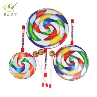 [ELOY] 6Inch 8Inch 10Inch Lollipop Tay Trống Nhạc Cụ Gõ Nhiều Màu Sắc Đạo Cụ Khiêu Vũ Trẻ Sơ Sinh Đồ Chơi Âm Nhạc Máy Trợ Giảng VN