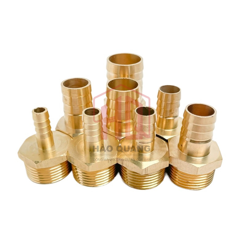 Béc – Búp – Nối Ren Ngoài Đồng Thau 21 - Rãnh Đuôi Chuột Cắm Ống Mềm