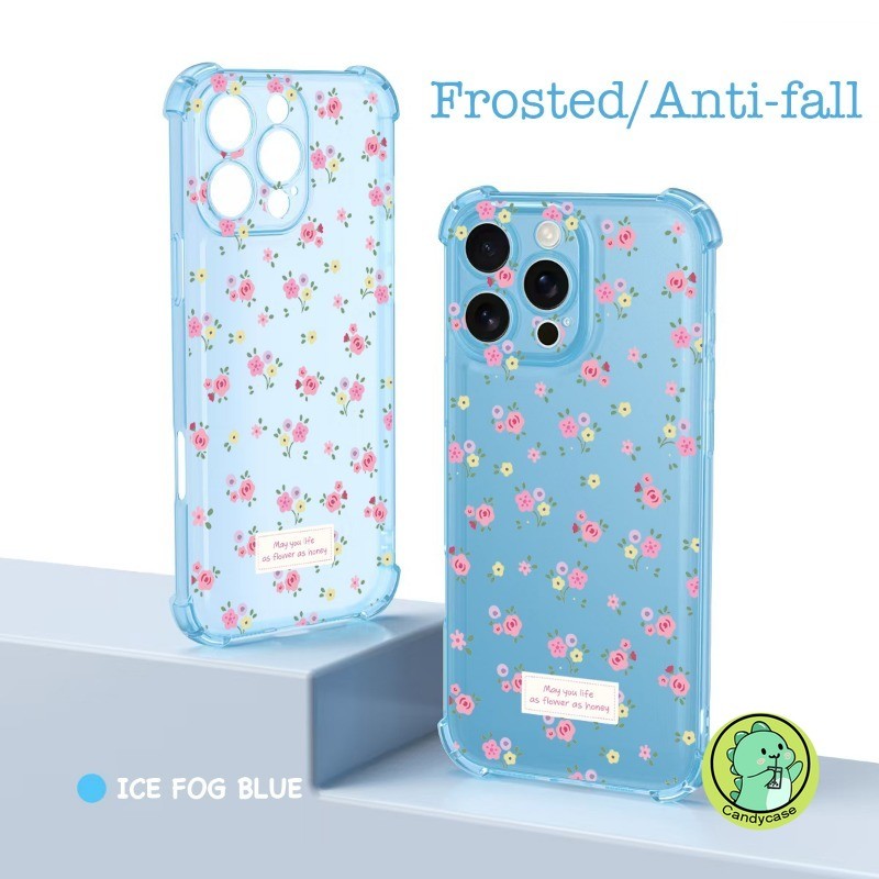 Ốp Điện Thoại Ice Mist AirBag Cho Vivo V50 Lite V50E V40 V30 V29 V27 V27E V25 V23 V21 Pro Lite 5G 4G Matte Cover Hoạt Hình Dễ Thương Hoa Sang Trọng Vỏ Mềm Chống Sốc