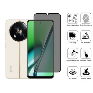 Kính cường lực 2 trong 1 itel RS4 Kính cường lực chống gián điệp Bảo vệ màn hình riêng cho itel Power 70 P65 P55 4G 5G & Phim ống kính máy ảnh