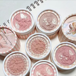 CHEERFLOR Little Angel Relief Powder Blusher Natural Pure Desire Cheeks Tím Cheeks Mặt Xanh Tinh Tế Bột Tự Nhiên Blusher