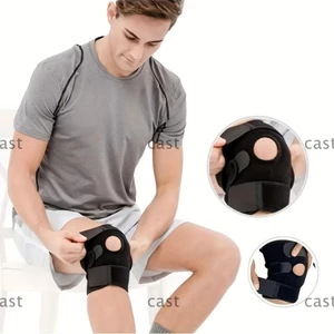 Dây đeo băng bánh chè thể thao CAST, Phù hợp với Nẹp hỗ trợ đầu gối màu đen lên đến 154.32LB, Lò xo cao su tổng hợp chuyên nghiệp Thoáng khí Thoải mái Kneepad Nam Nữ