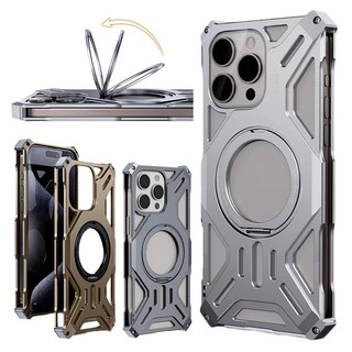 [Jlk] Giá đỡ kim loại từ tính Hợp kim nhôm Vỏ điện thoại rỗng cho iPhone 13 14 15 16 Pro Max Vỏ điện thoại Vòng chân đế