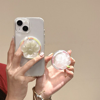 Clear Cat Paw Vòng Giá Đỡ Điện Thoại Từ Tính Cho IPhone 16 15 14 13 12 Pro Max 14 Plus Có Thể Gập Lại Pop Ring Grip Co Giãn Để Bàn Đứng P4