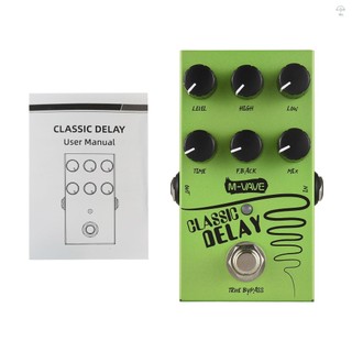 Hilivn) Bàn đạp hiệu ứng trễ đàn Guitar M-VAVE CẤP / CAO / THẤP / THỜI GIAN / F.BACK / MIX Bàn đạp hiệu ứng âm trầm đàn Guitar 2 băng tần EQ và tăng âm lượng với True Bypass DC 9V 6.35mm Giao diện đầu vào / đầu ra Elec