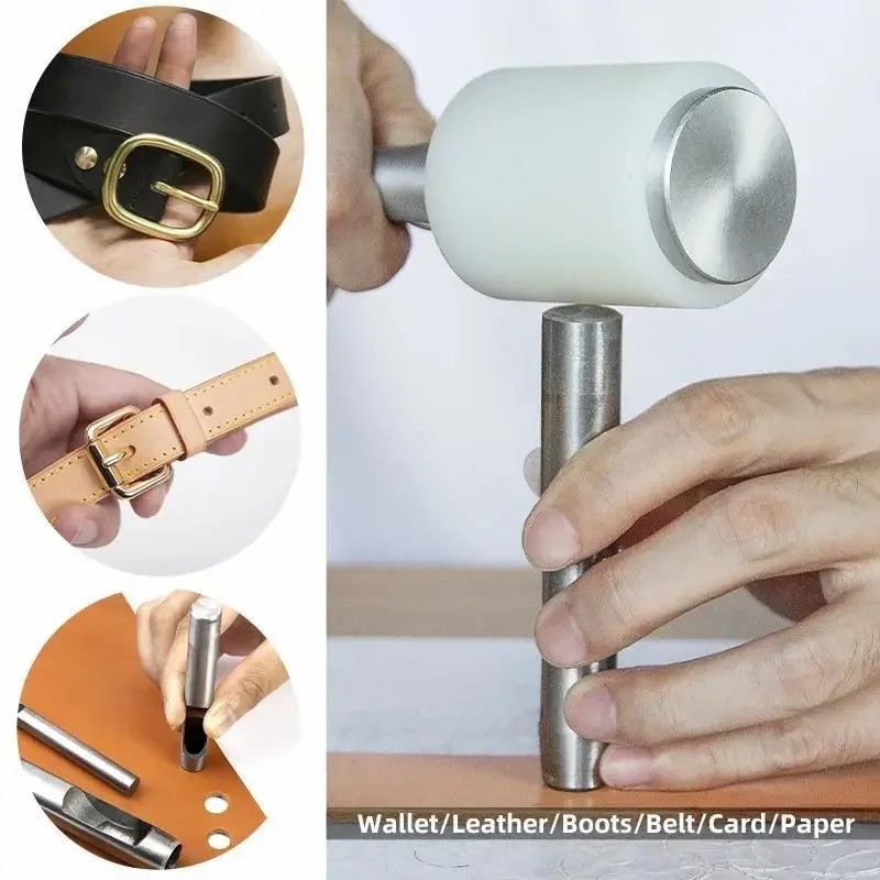 Dụng cụ đục lỗ bằng da - Bộ đục lỗ khoan - Phụ kiện may quần áo - Máy đục lỗ tròn rỗng - Máy cắt tròn bền - Dành cho dây đeo đồng hồ, thắt lưng, giấy