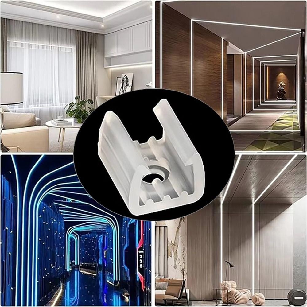 HAPPYNOOK 100 Kẹp cố định dải LED 8-20mm nhựa, giá đỡ đèn COB linh hoạt 220V cho 5050/5730/2835