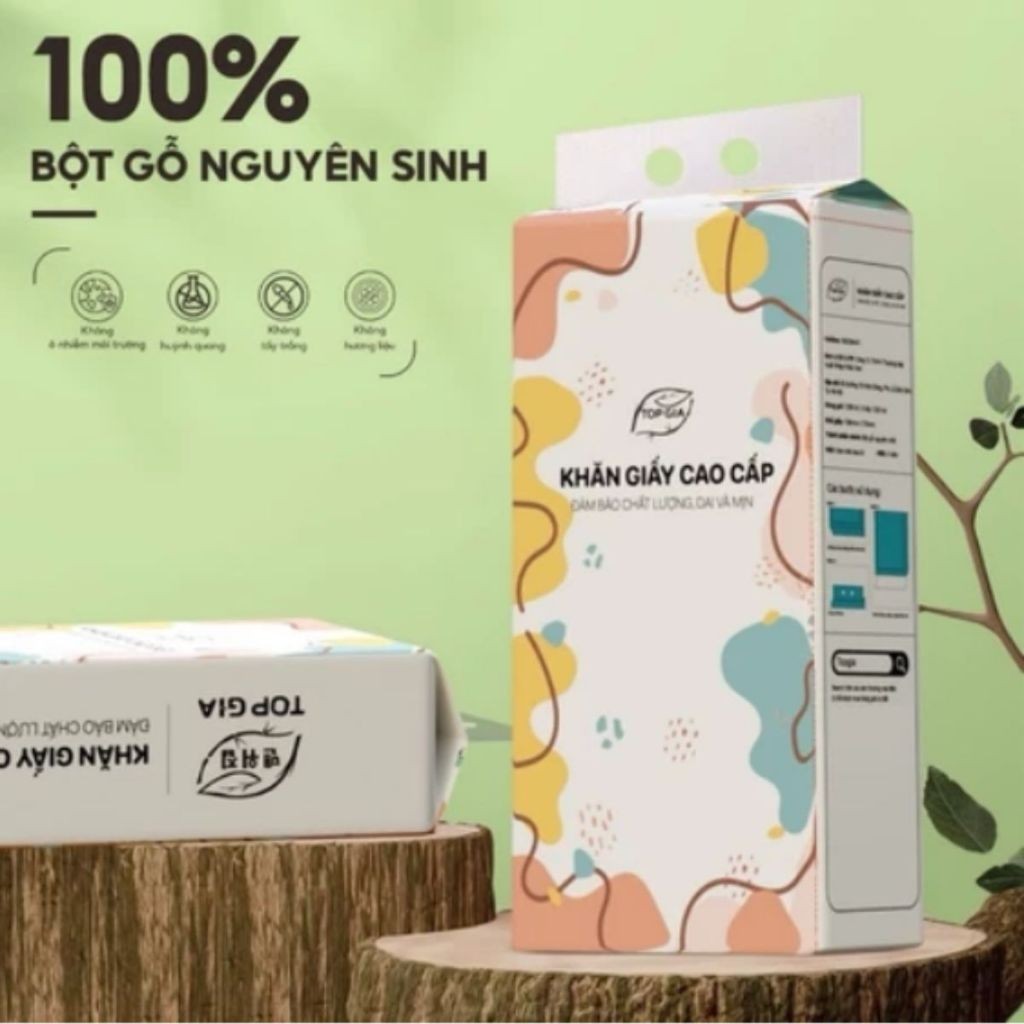 1 Bịch Khăn Giấy Top Gia Đa Sắc, Giấy Vệ Sinh, Giấy Rút Treo Tường 4 Lớp 1280 Tờ - SHOPMH1