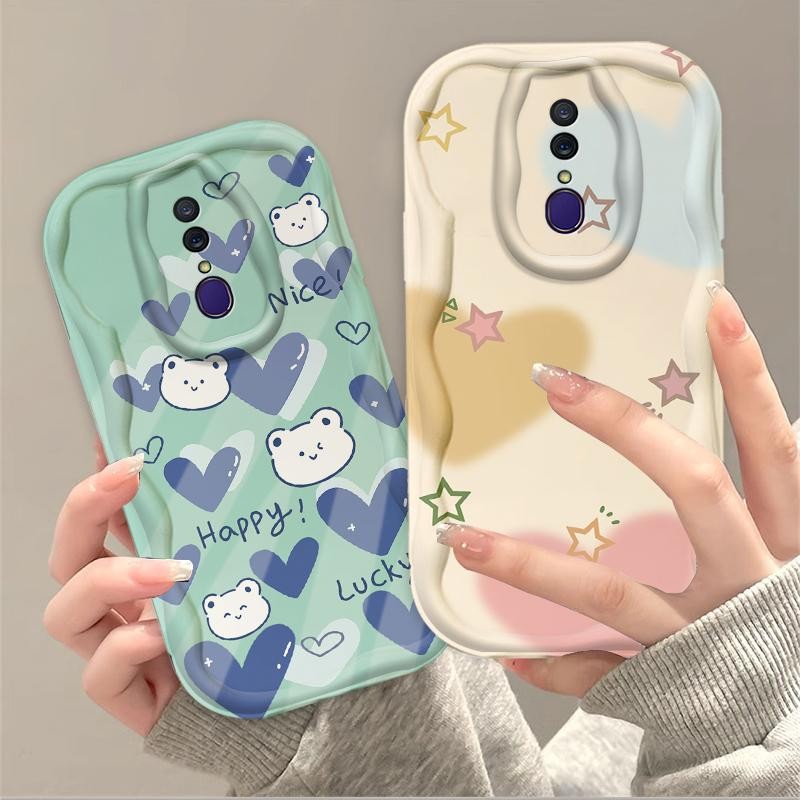 Vỏ Silicon Hoạt Hình Cho OPPO F11 3D Nghệ Thuật TPU Mềm Dễ Thương Kem Cặp Đôi Cô Gái Ngôi Sao Tình Yêu Gấu Thẩm Mỹ Ốp Điện Thoại Chống Sốc