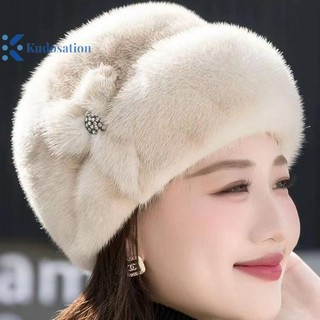 Kudosation Mới Mẹ Phong Cách Mũ Tóc Top Mũ Da Thời Trang Mũ Ấm Áp Trung Niên Túi Xu Hướng