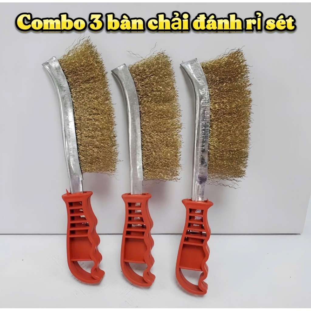 Combo 3 bàn chải sắt Liwin chà rỉ sét, cọ kim loại đa năng ( loại tốt ...