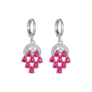 Châu Âu Mỹ ins Phong Cách Mới Ruby Nhiều Màu Sắc Kho Báu Bông Tai Nữ