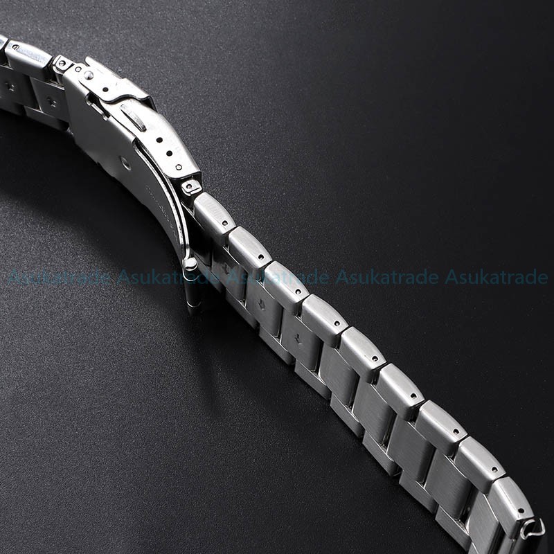 Dây đeo đồng hồ bằng thép không gỉ đầu cong 22mm Dây đeo đồng hồ kim loại đầu phẳng thay thế Dây đeo đồng hồ đa năng cho SEIKO Diver Vòng tay nam nữ có khóa gấp màu bạc