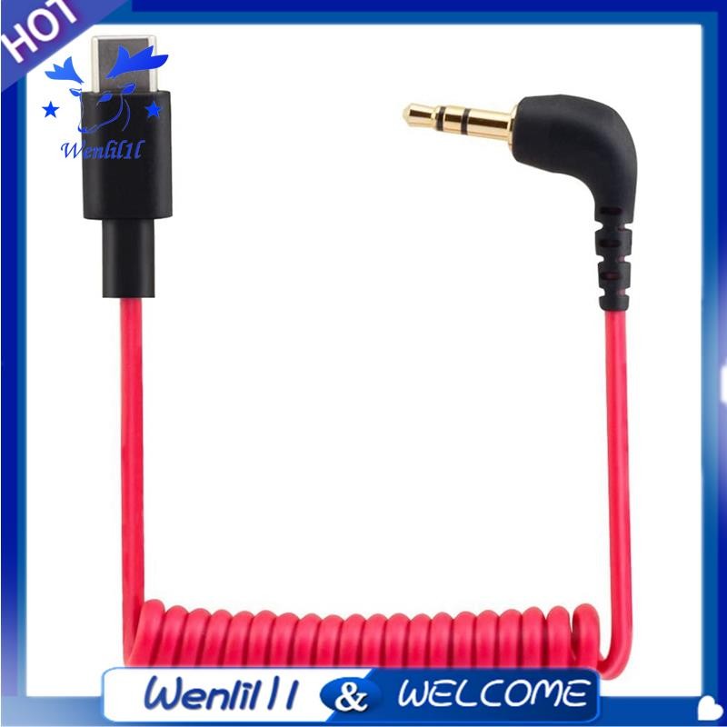 Cáp USB C sang 3.5mm cho RODE Wireless Go II, Cuộn góc phải TRS Nam DAC ...