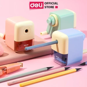Gọt chì quay tay, chuốt bút chì màu Pastel Deli VB158 nhỏ gọn sắc bén tiện lợi. -